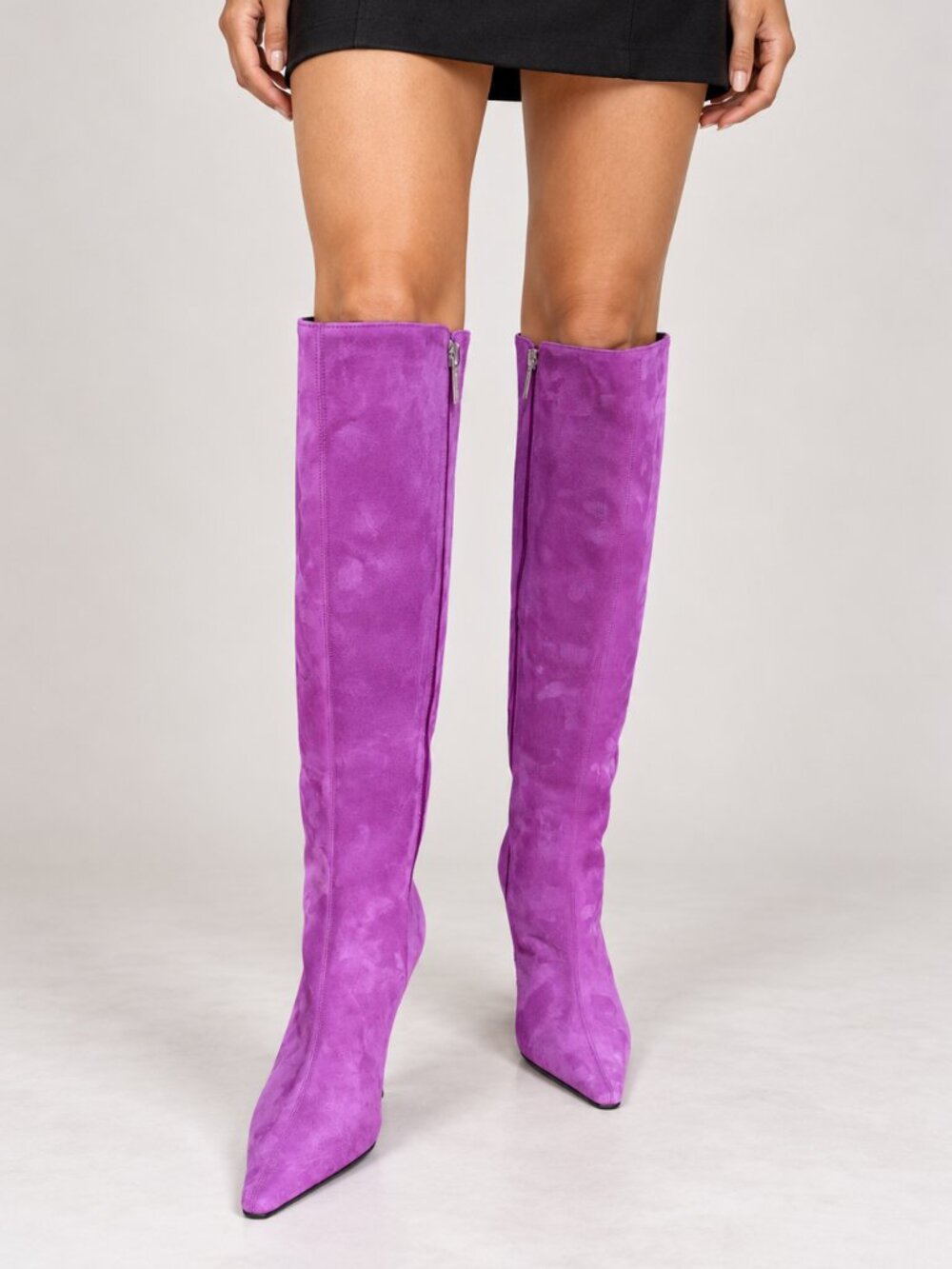 Claudia Ciuti Purple Suede Knee High Boots 9M Made in Italy